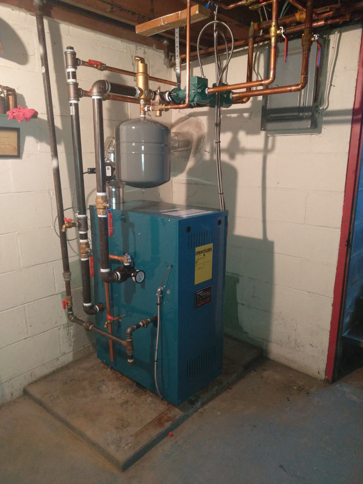 Oil boiler installed by JBrick Heating and Cooling in a Bucks County home